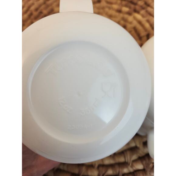 Tupperware Vintage Sugar & Creamer Spoon Set White Snap Lid Coffee Tea - Picture 8 of 12